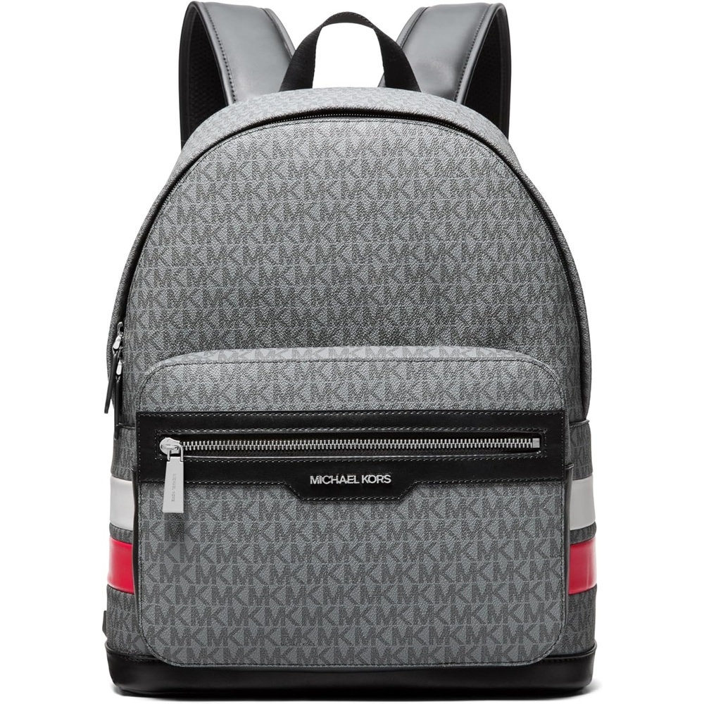 image:imageMichael Kors Mens Malone Backpack Blue Multi One SizeSilvertone HardwareCrimson Signature Stripe