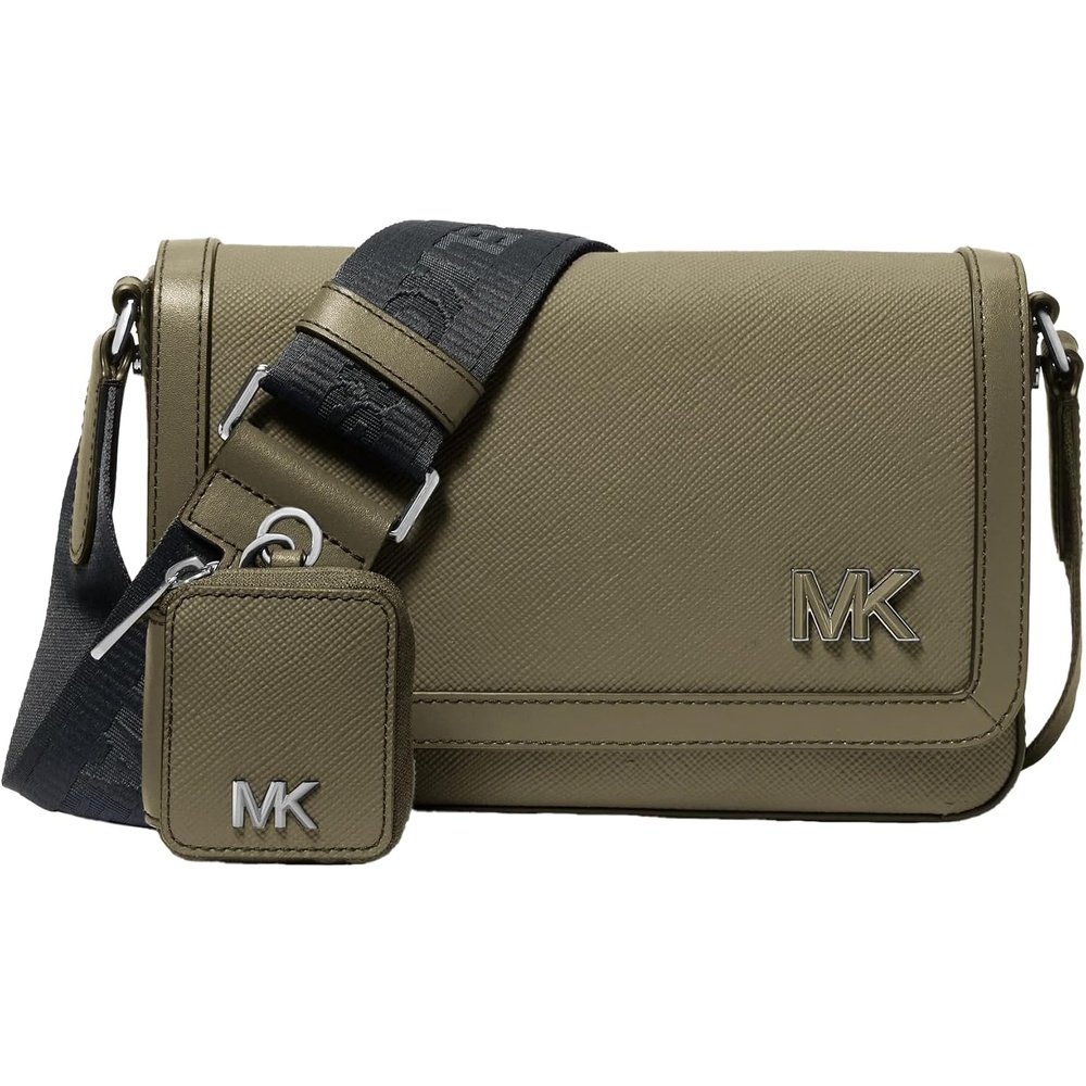 image:imageMichael Kors Unisex Edison Mini Flap Crossbody Bag With PouchSafari Green