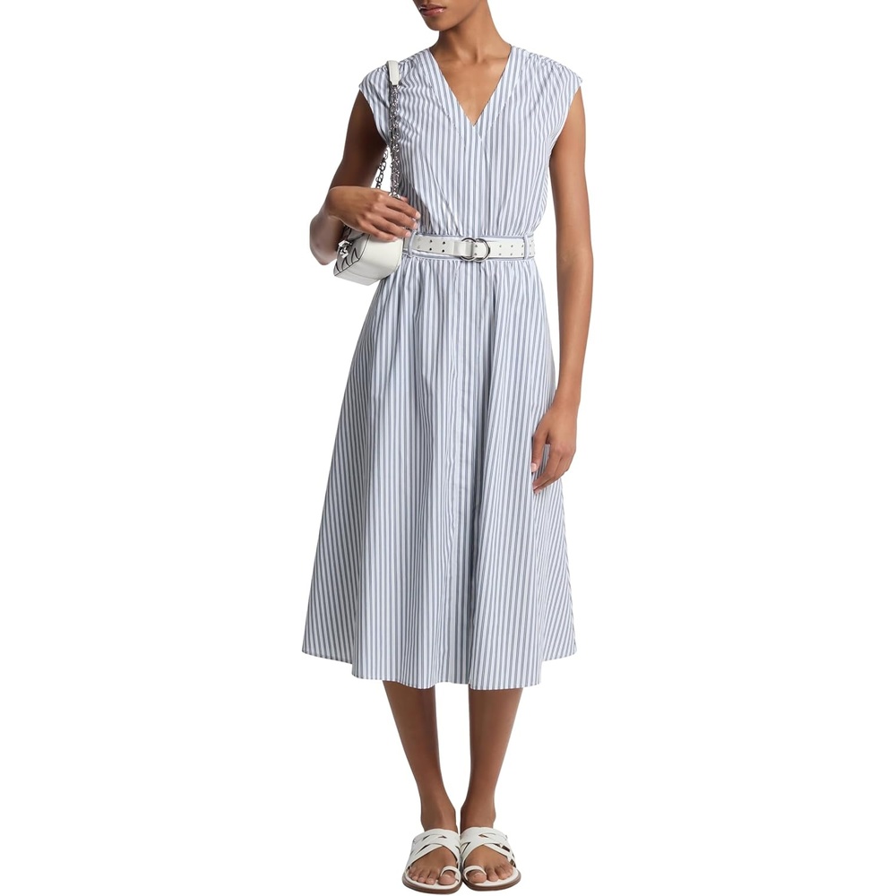 image:imageMichael Kors Womens Cotton Poplin Midi DressMidnight Blue