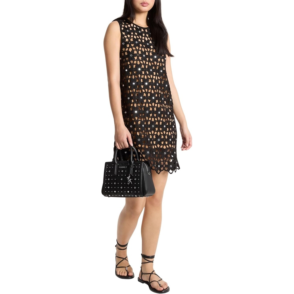 image:imageMichael Kors Womens Crochet Mini DressBlack