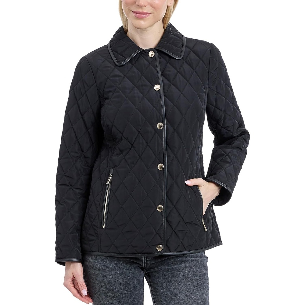 image:imageMichael Kors Womens Diamond Quilted Jacket for Women Stylish Lightweight Jacket with Trim DetailBlack