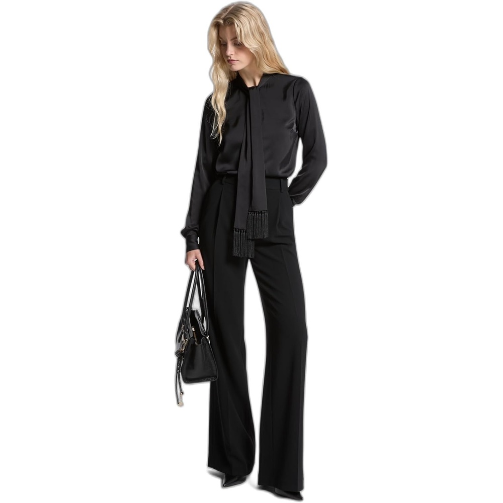 image:imageMichael Kors Womens Fringe Bow BlouseBlack