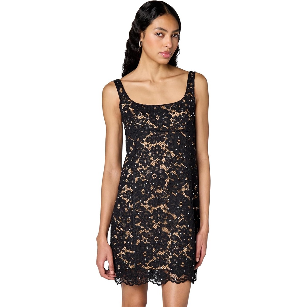 image:imageMichael Kors Womens Lace Square Neck Mini DressBlack