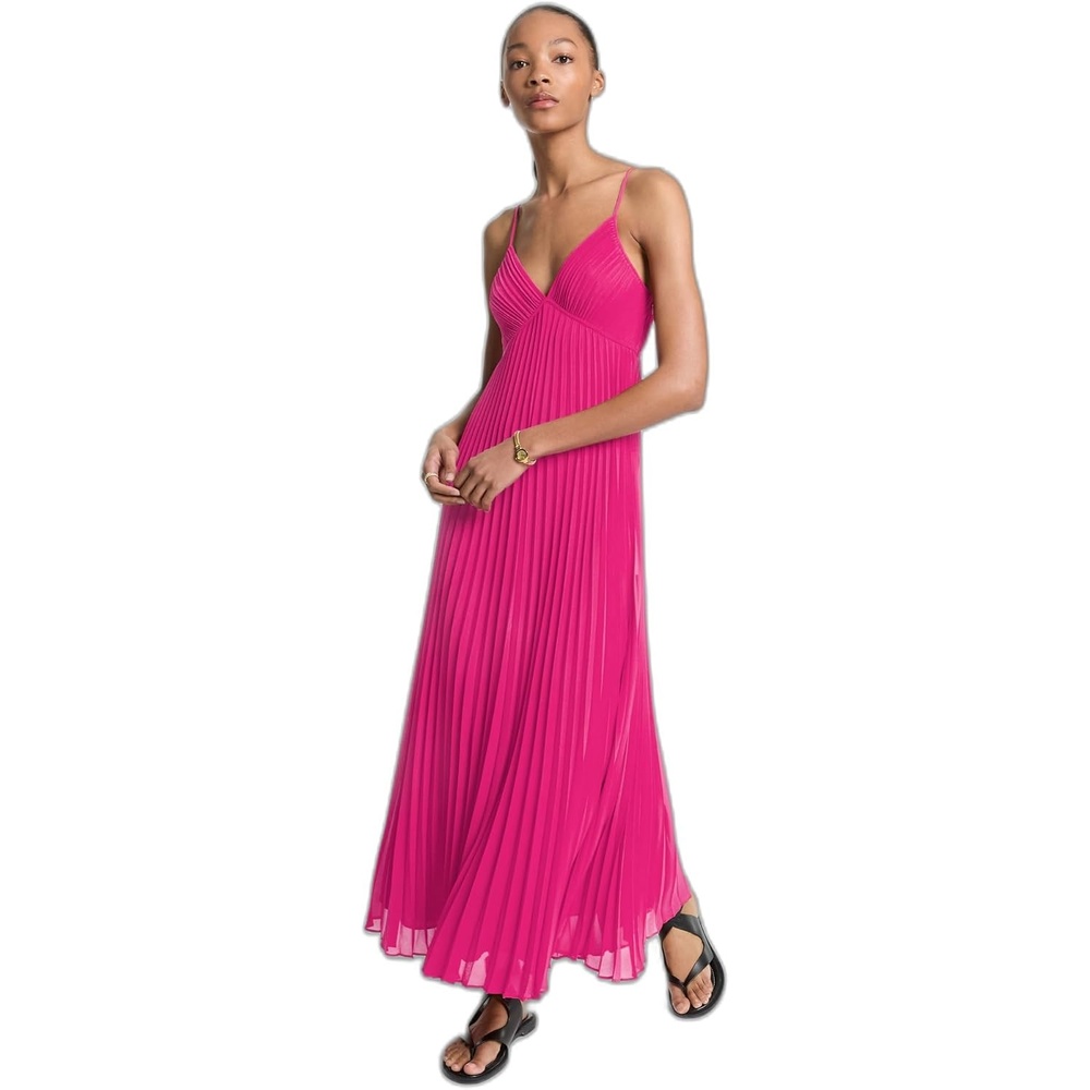 image:imageMichael Kors Womens Maxi Pleated Slip DressWildberry