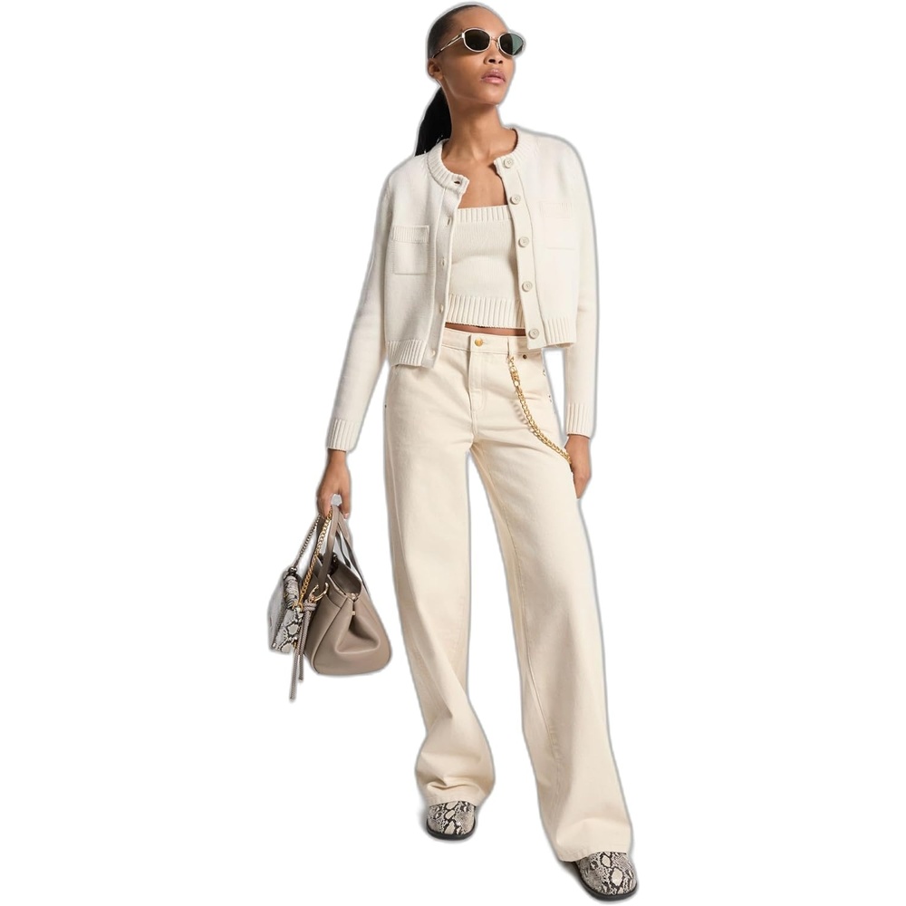 image:imageMichael Kors Womens Merino Button Down CardiganSoft Ecru