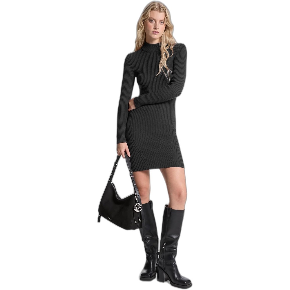 image:imageMichael Kors Womens Merino Wool Mock Neck Mini DressBlack