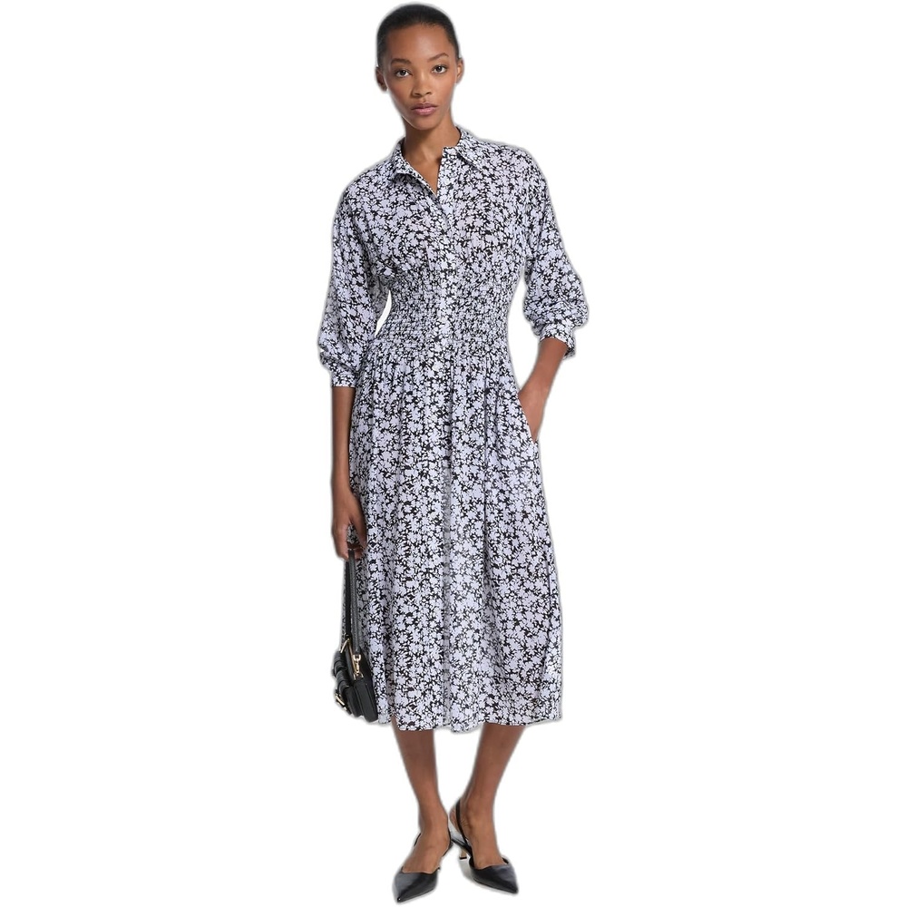 image:imageMichael Kors Womens Midi Smock Shirt DressWhite