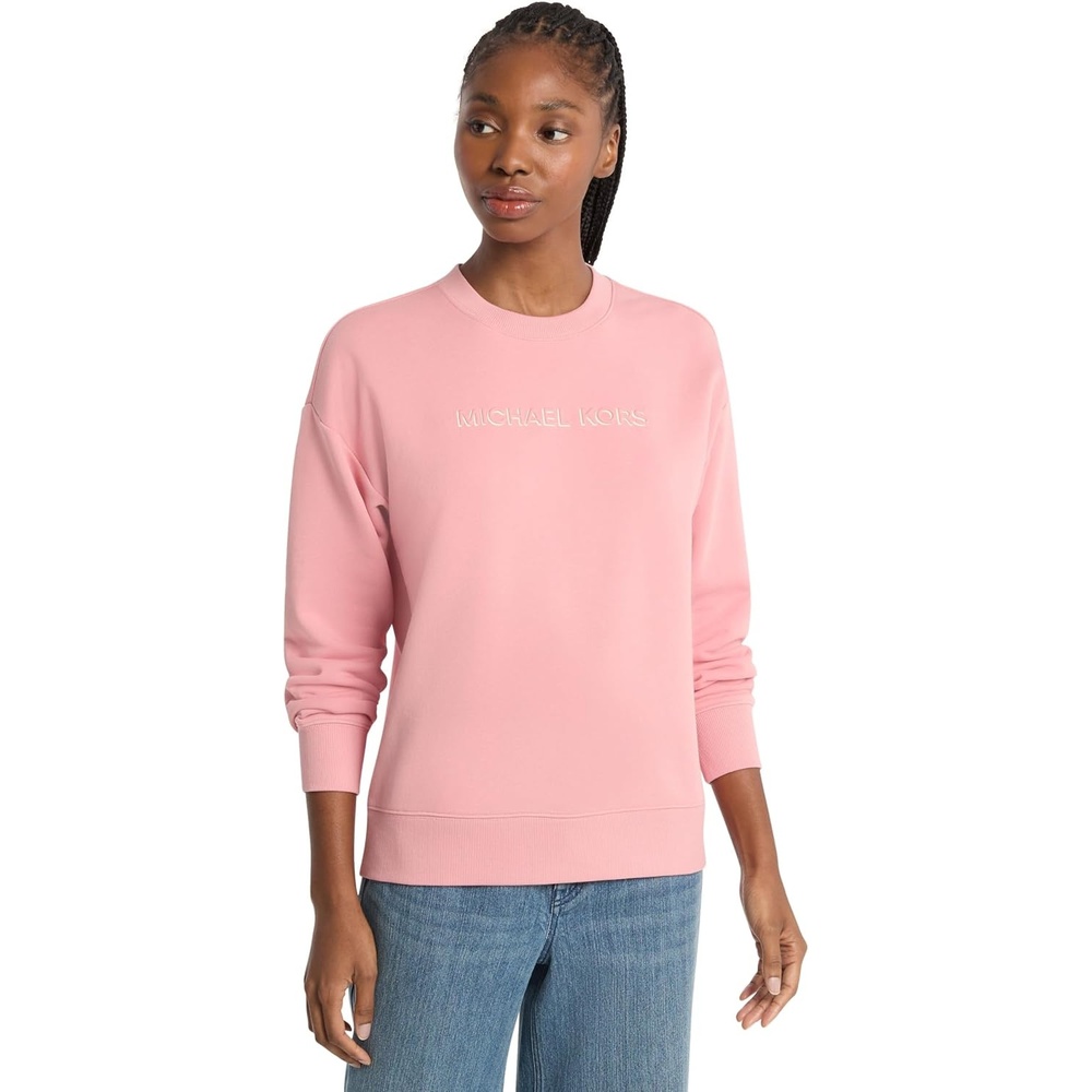 image:imageMichael Kors Womens Mk Shadow Embossed Logo CrewPrimrose