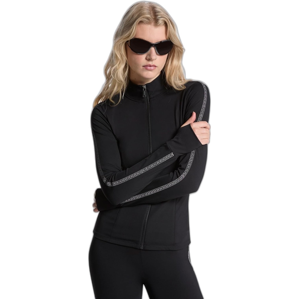 image:imageMichael Kors Womens Mock Neck Ski Zip Up JacketBlack