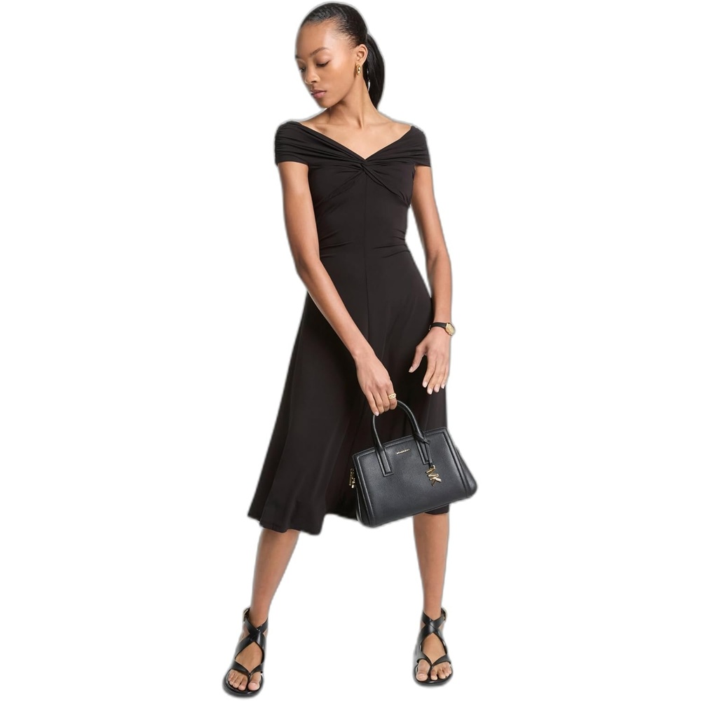 image:imageMichael Kors Womens Off Shoulder Midi DressBlack