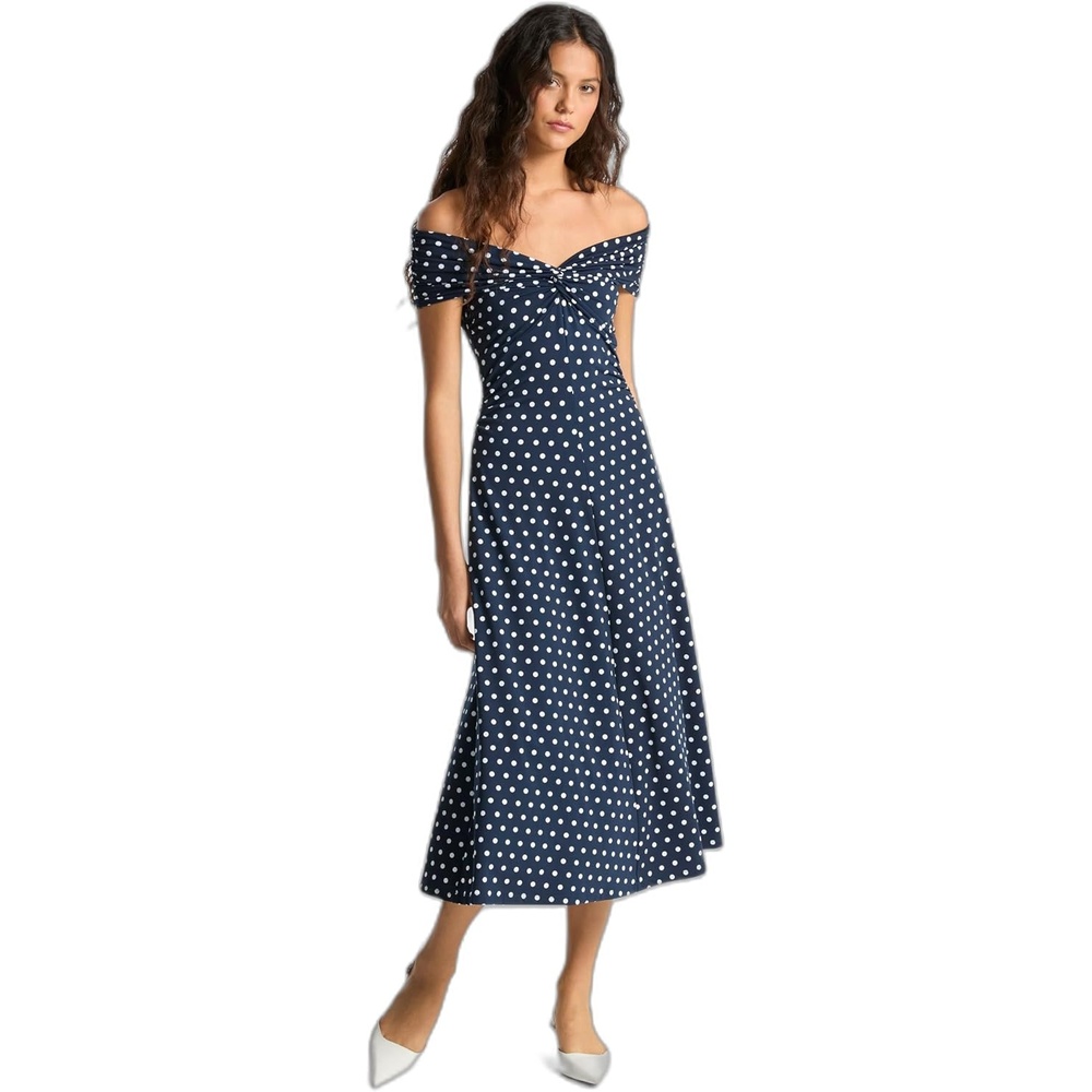 image:imageMichael Kors Womens Off Shoulder Midi DressMidnight Blue