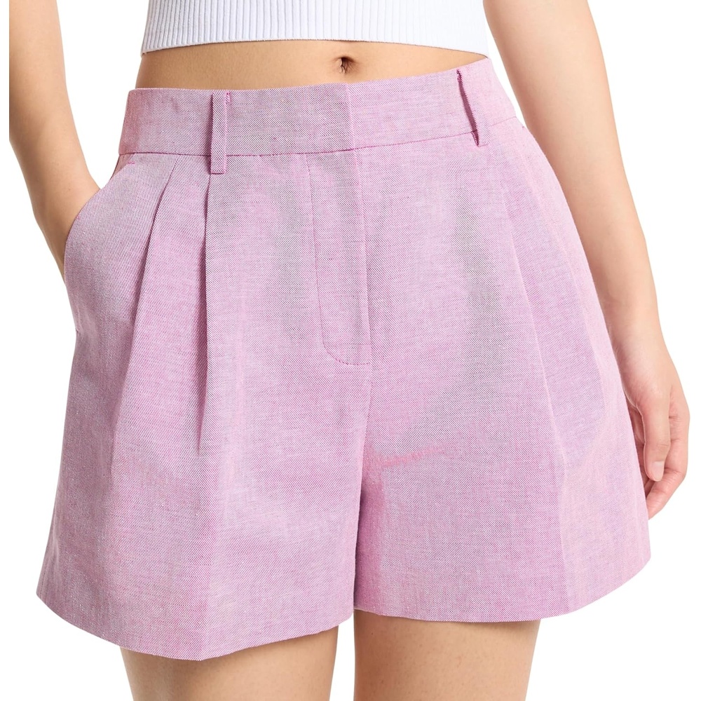 image:imageMichael Kors Womens Pleated Linen ShortRaspberry