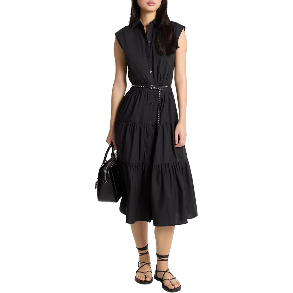 image:imageMichael Kors Womens Poplin Midi Shirt DressBlack