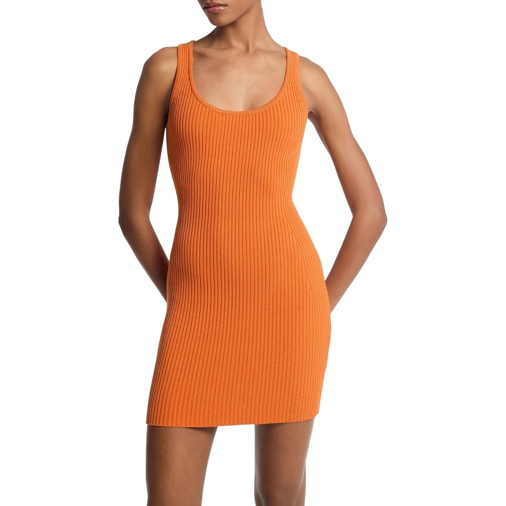 image:imageMichael Kors Womens Ribbed Scoop Tank DressLorange