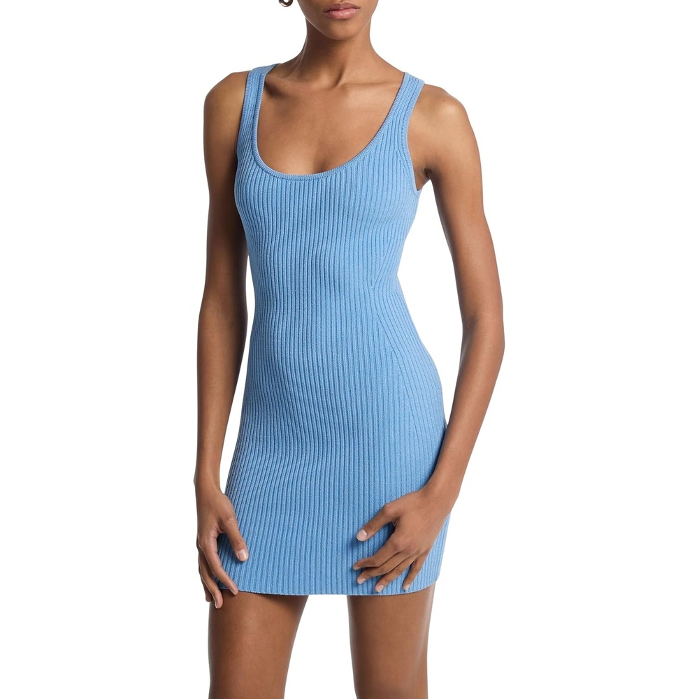 image:imageMichael Kors Womens Ribbed Scoop Tank DressSouth Pacific