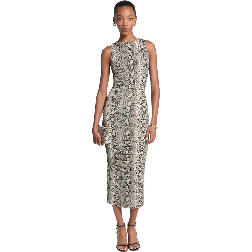image:imageMichael Kors Womens Ruch Midi DressSoft Ecru