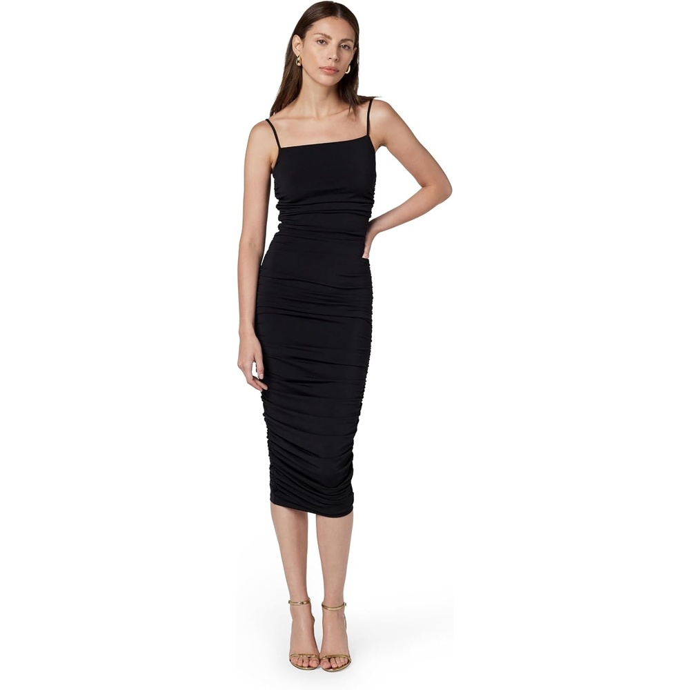 image:imageMichael Kors Womens Ruched Midi DressBlack