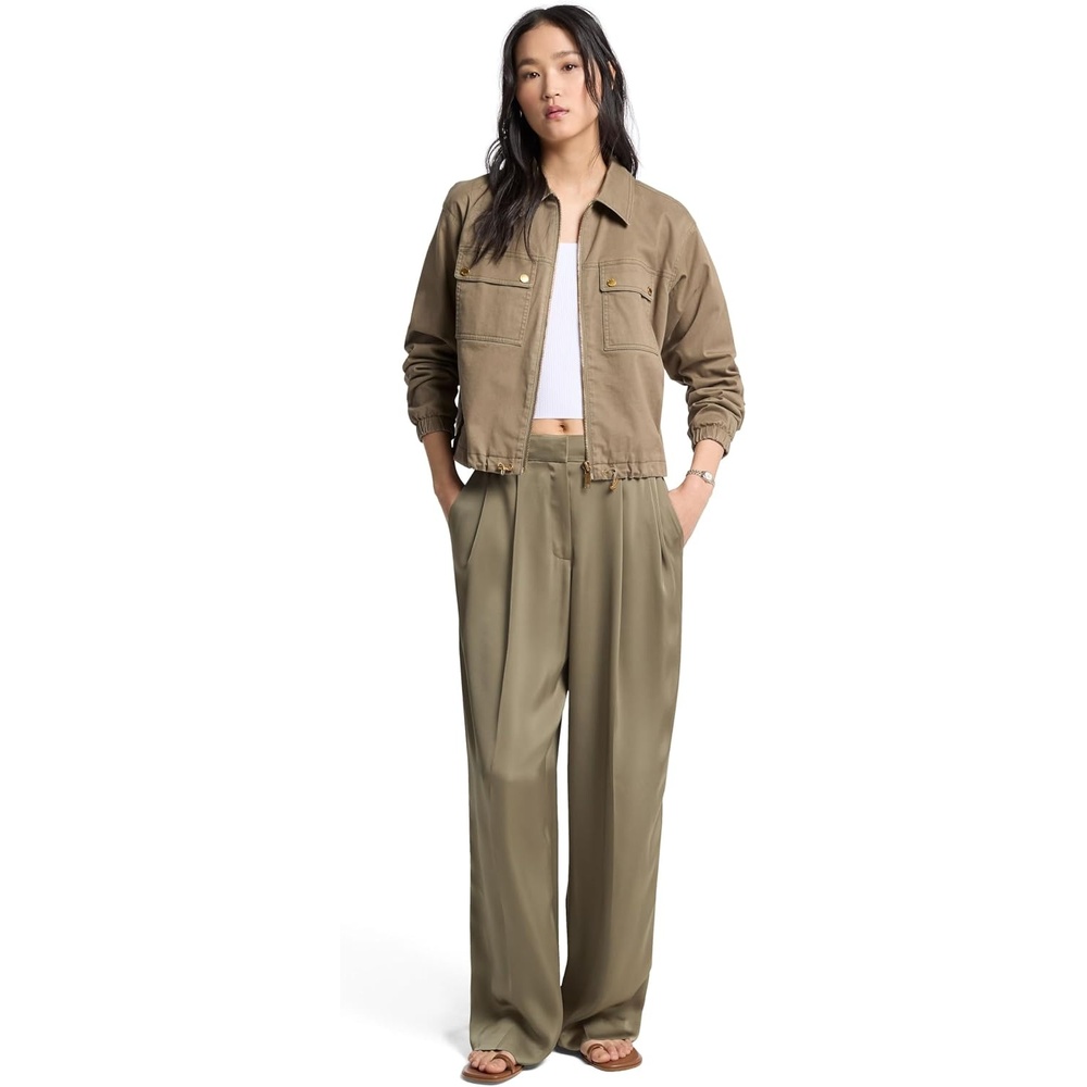 image:imageMichael Kors Womens Satin Wide Leg PantSafari Green
