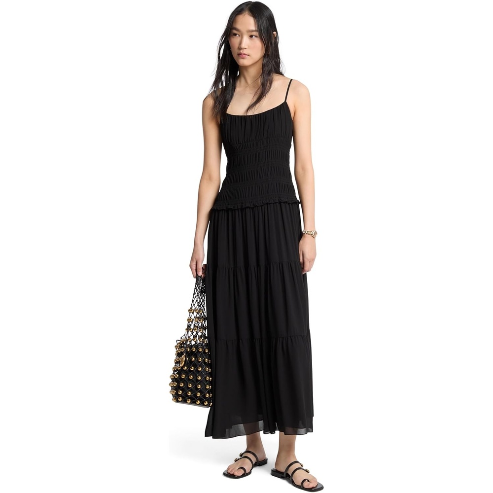 image:imageMichael Kors Womens Smocked Maxi DressBlack