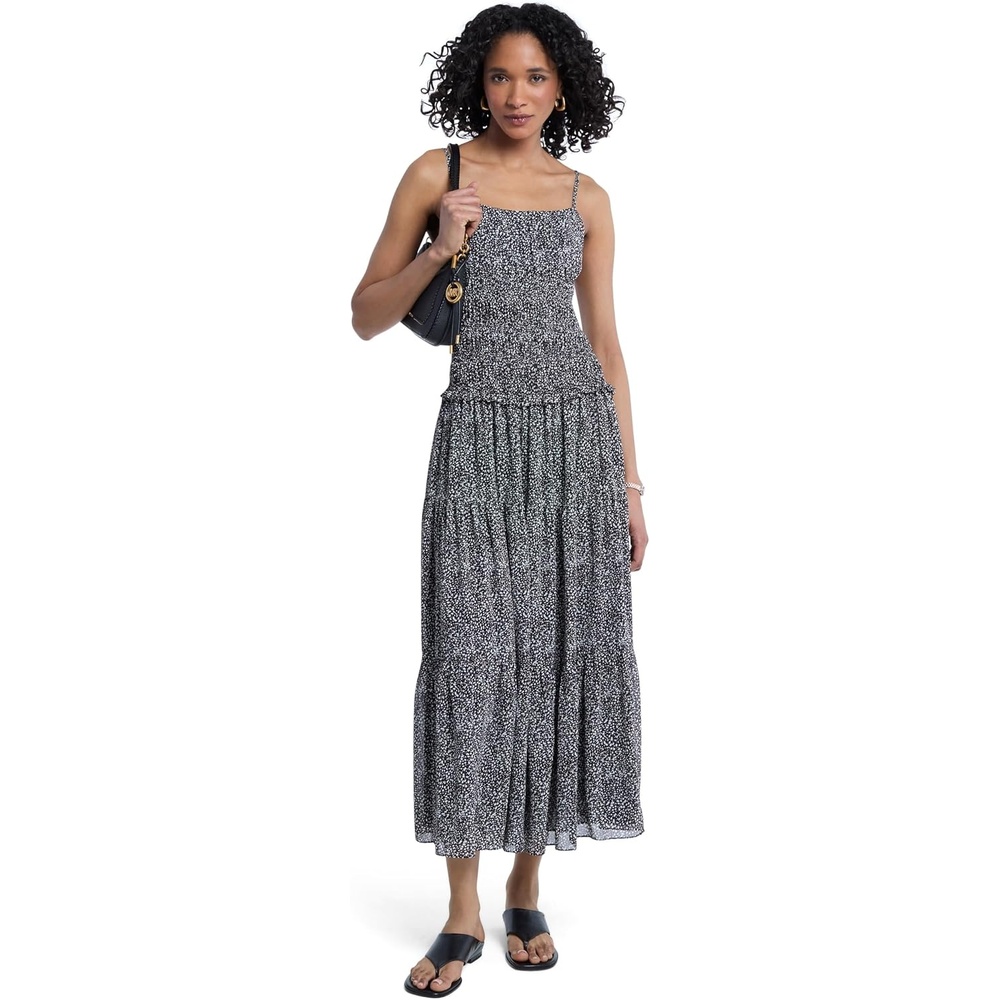 image:imageMichael Kors Womens Smocked Maxi DressBlackBone