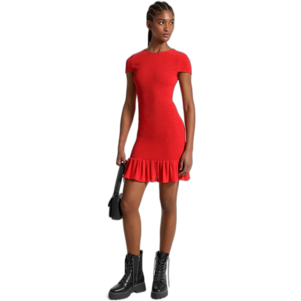 image:imageMichael Kors Womens Smocked Mini DressCrimson