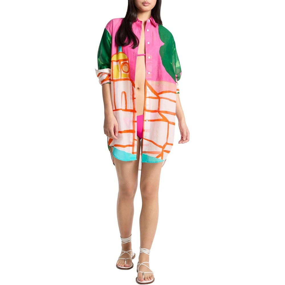 image:imageMichael Kors Womens St Tropez Shirt DressWhite