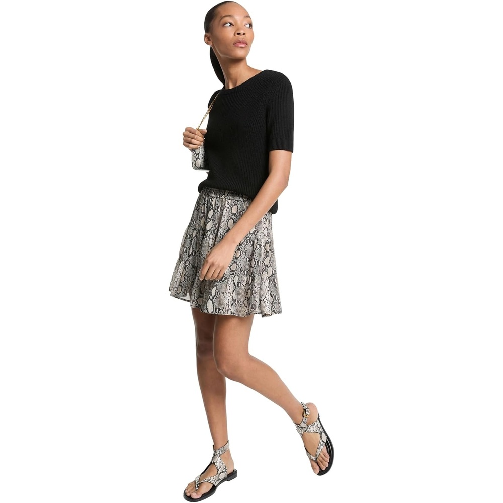 image:imageMichael Kors Womens Tier Mini SkirtSoft Ecru