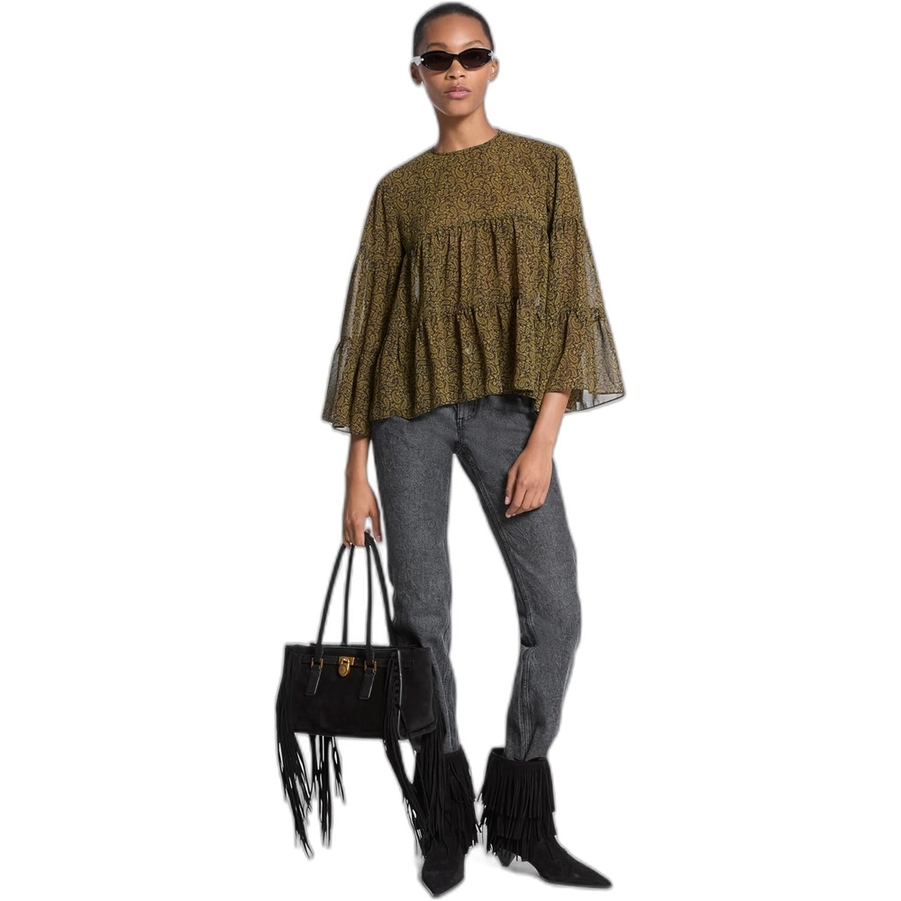 image:imageMichael Kors Womens Tiered Long Sleeve BlousePistachio