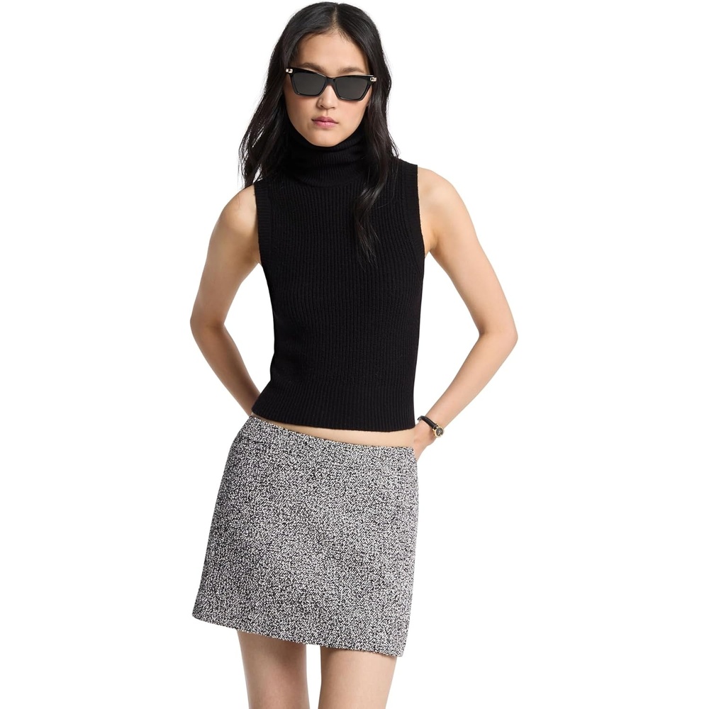 image:imageMichael Kors Womens Tweed Mini SkirtBlackBone