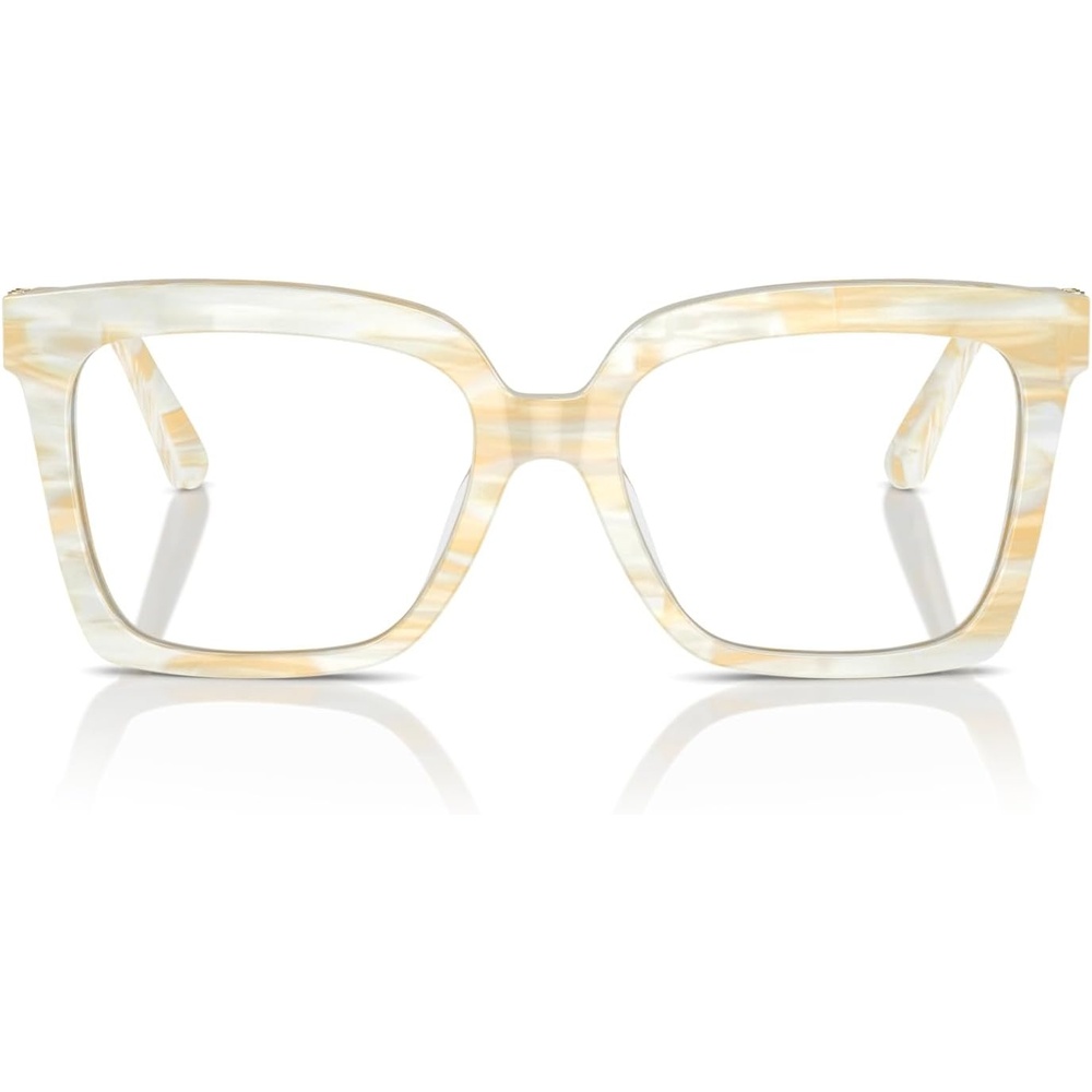 image:imageMichael Kors womens Mk4119f Nassau Low Bridge Fit Square Prescription Eyewear FramesIvory HornDemo Lens