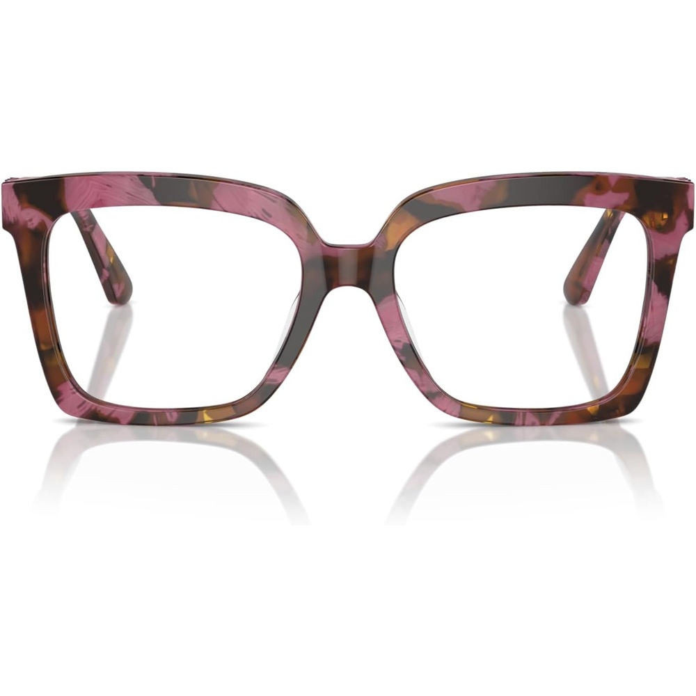 image:imageMichael Kors womens Mk4119f Nassau Low Bridge Fit Square Prescription Eyewear FramesPlum Graphic TortoiseDemo Lens