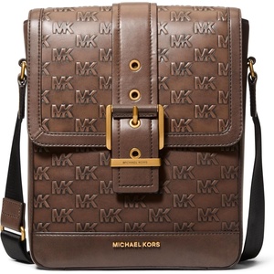 Michael Kors Colby Crossbody Map Bag(Brushed Gold-tone Hardware/Chocolate)