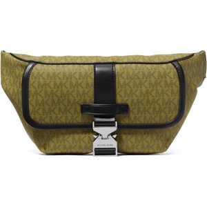 Michael Kors Hudson Aviator Belt Bag, Light Gunmetal Hardware/Black Signature(Light Gunmetal Hardware/Pistachio Signature)