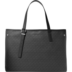 Michael Kors Hudson Everyday Tote(Silver-tone Hardware/Mk Signature/Black)