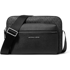 Michael Kors Hudson Front Zip Camera Bag(Light Gunmetal Hardware/Black Signature)