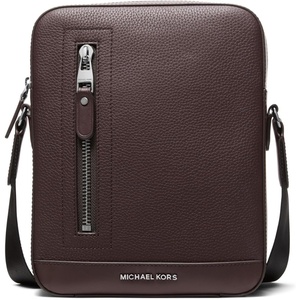 Michael Kors Hudson Vertical Zip Flight Bag(Light Gunmetal Hardware/Chocolate)