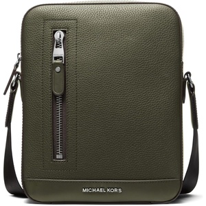 Michael Kors Hudson Vertical Zip Flight Bag(Light Gunmetal Hardware/Ivy)