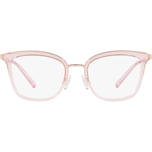 Michael Kors MK3032 Coconut Grove Prescription Eyewear Frames, Rose Gold/Pink Transparent/Demo Lens, 51 mm