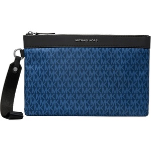Michael Kors Men’s Brooklyn Travel Pouch, Silver-Tone Hardware/Signature Nylon, River Blue(Silver-Tone Hardware/Nylon/River Blue)