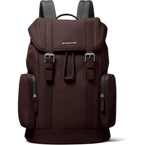 Michael Kors Men’s City Buckle Backpack, Gunmetal-Hardware/Signature/Imperial Blue(Light Gunmetal Hardware/Chocolate)