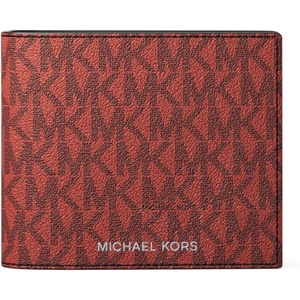 Michael Kors Men’s Greyson Billfold Wallet with Passcase, Black Signature(Crimson Signature)