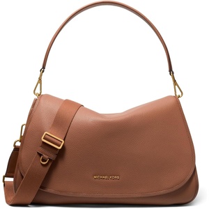 Michael Kors Men’s Holmes Extra-large Convertible Messenger(Gold-tone Hardware/Matte Pebble Leather/Luggage)