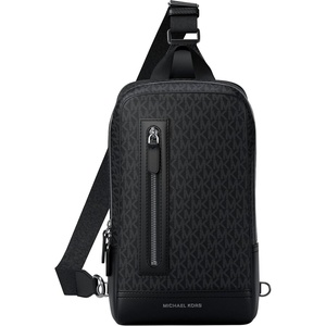 Michael Kors Men’s Hudson A Line Sling Pack/Signature Nylon, Black