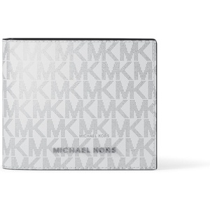 Michael Kors Men’s Hudson Billfold Wallet with Passcase(Optic White Signature)