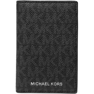 Michael Kors Men’s Hudson Folding Card Case, Black, One Size(Black)