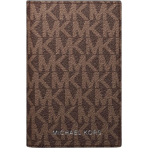 Michael Kors Men’s Hudson Folding Card Case, Black, One Size(MK Signature/Brown/Black)