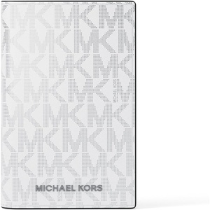 Michael Kors Men’s Hudson Folding Card Case, Black, One Size(White Foil)