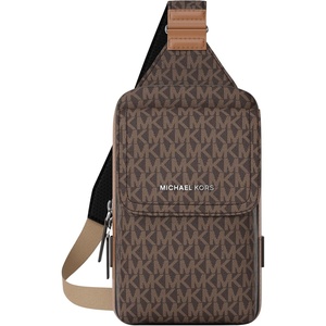 Michael Kors Men’s Hudson Medium Flap Sling Pack/MK Signature Small, Brown/Luggage(Mk Signature/Brown/Luggage)
