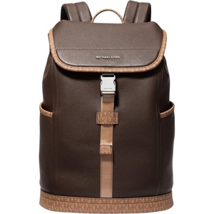Michael Kors Men’s Hudson Slim Flap Backpack(Brown Multi)