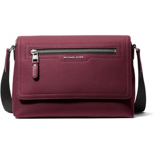 Michael Kors Men’s Hudson Small Flap Messenger(Silver Tone-hardware/Mulberry)